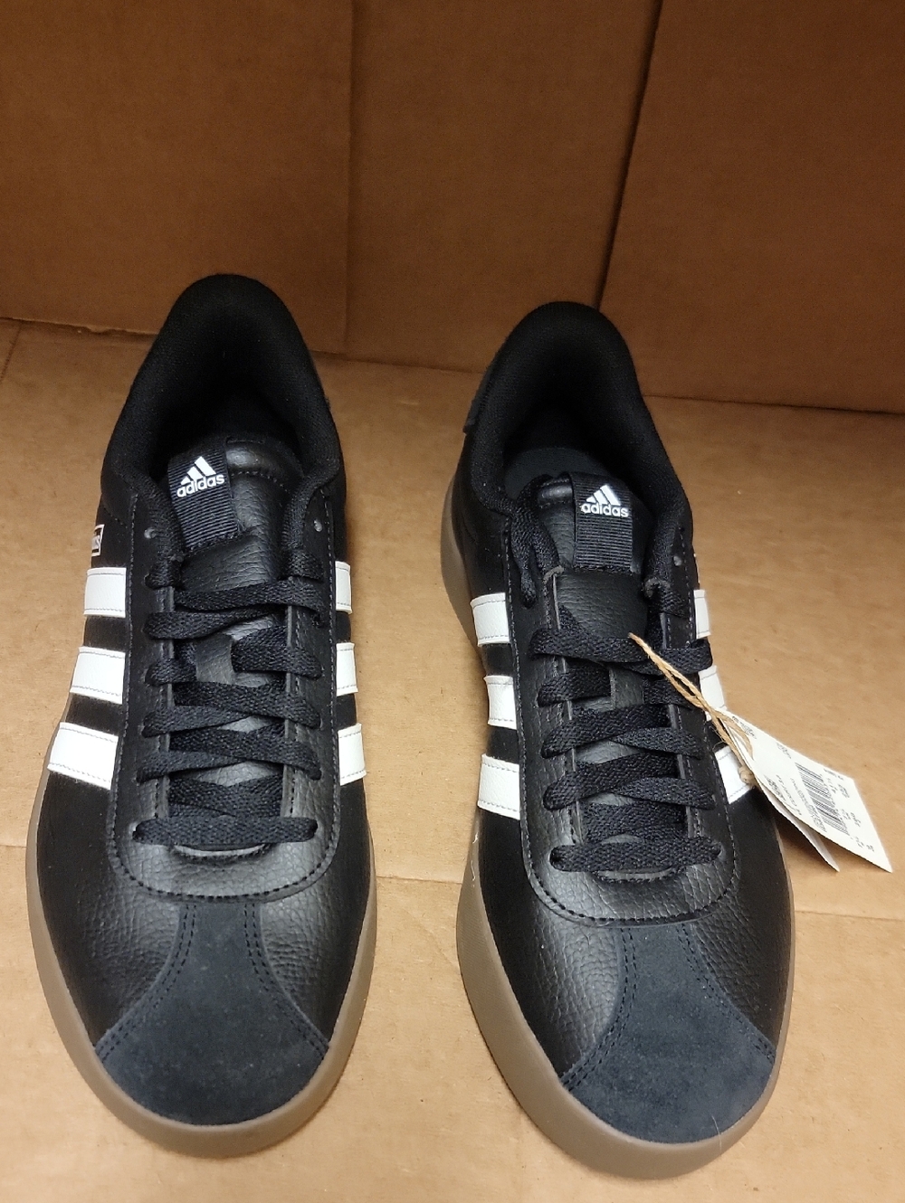 adidas Black Sneakers with White Three Stripes